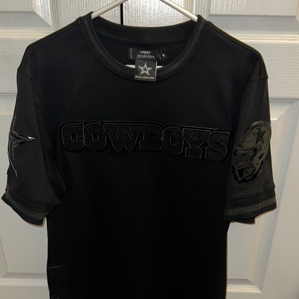Dallas Cowboys Black Short Sleeve Tee with Embossed Design